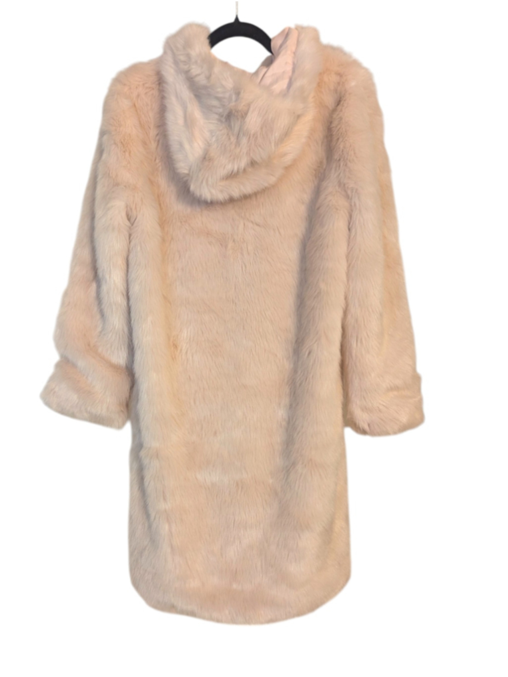 Forever 21 Faux Fur Hooded Coat Blush Pink Large - Picture 4 of 15